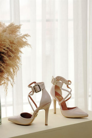Pansy İnce Topuk 10 Cm Nude Mat Stiletto