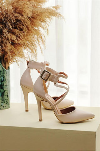Pansy İnce Topuk 10 Cm Nude Mat Stiletto