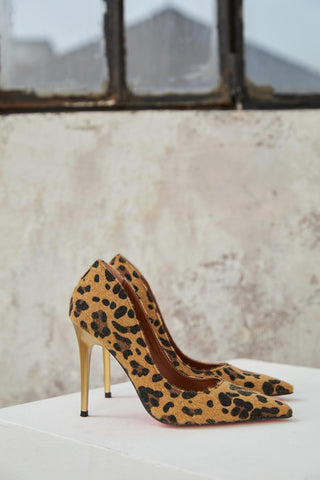 Ruck İnce Topuk 10 Cm Leopar Stiletto