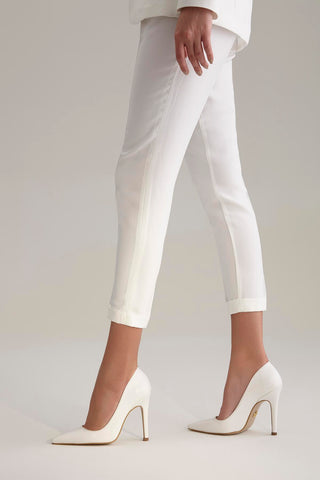 153 01 İnce Topuk 10 Cm Beyaz Mat Stiletto