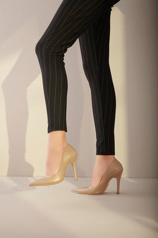 153 01 İnce Topuk 10 Cm Vizon Mat Stiletto