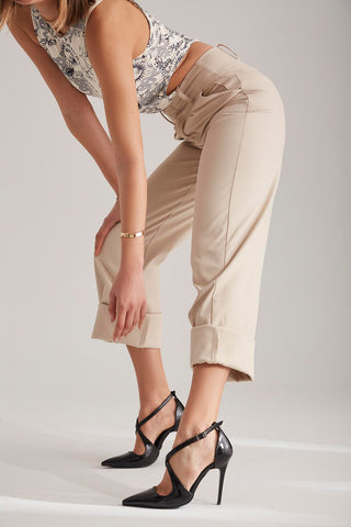 Seli İnce Topuk 10 Cm Siyah Rugan Stiletto