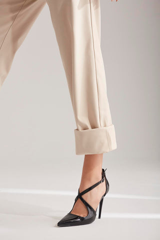 Seli İnce Topuk 10 Cm Siyah Rugan Stiletto