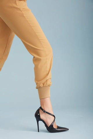 Seli İnce Topuk 10 Cm Siyah Rugan Stiletto
