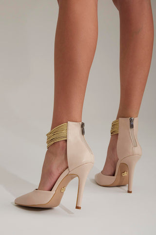Tokyo İnce Topuk 10 Cm Nude Mat Stiletto