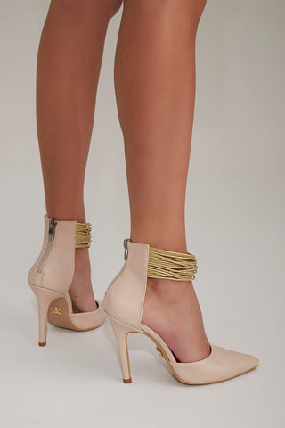 Tokyo İnce Topuk 10 Cm Nude Mat Stiletto