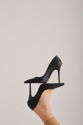 Nadja İnce Topuk 10 Cm Siyah Mat Stiletto