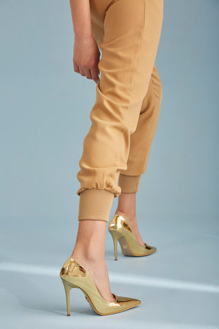 Nadja İnce Topuk 10 Cm Gold Stiletto