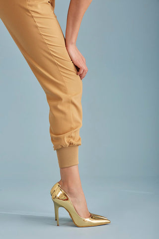 Nadja İnce Topuk 10 Cm Gold Stiletto