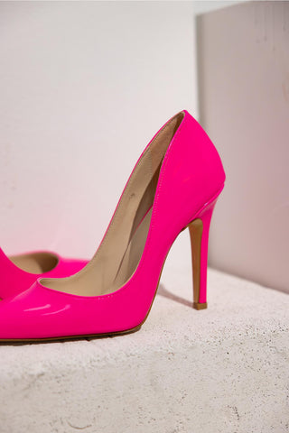 153 01 İnce Topuk 10 Cm Fuşya Rugan Stiletto