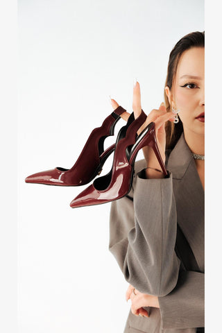 Elisa İnce Topuk 10 Cm Cherry Stiletto