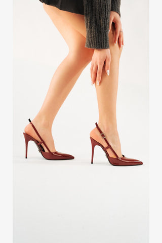 Avril İnce Topuk 10 Cm Cherry Stiletto