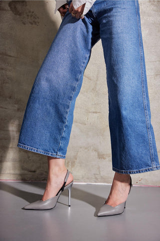 Zuri İnce Topuk 10 Cm Gri Mat Stiletto