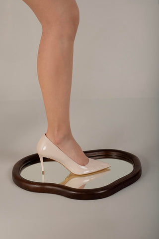 Urbane İnce Topuk 8 Cm Ten Rugan Stiletto