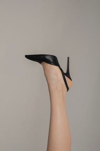 Zuri İnce Topuk 10 Cm Siyah Mat Stiletto