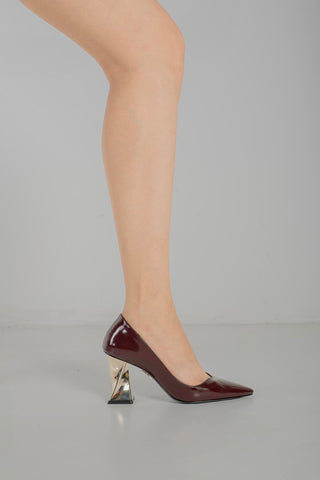 Empire Kalın Topuk 8 Cm Cherry Stiletto