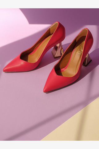 Empire Kalın Topuk 8 Cm Kırmızı Mat Stiletto