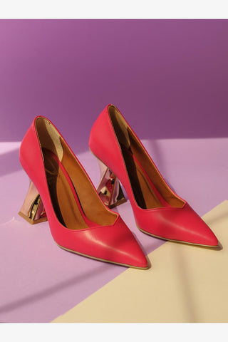 Empire Kalın Topuk 8 Cm Kırmızı Mat Stiletto