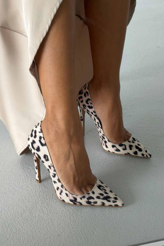 Fia İnce Topuk 12 Cm Leopar Stiletto
