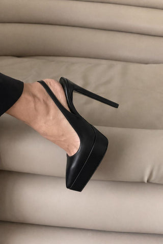 Flex İnce Topuk 13 Cm Siyah Mat Platform