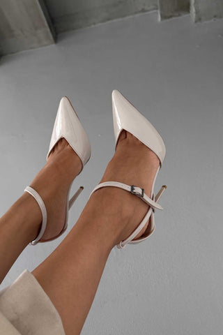 Jayden İnce Topuk 10 Cm Ten Rugan Stiletto