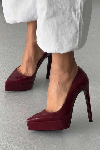 Coax İnce Topuk 13 Cm Cherry Platform