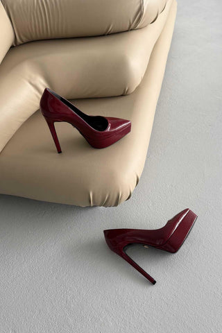 Coax İnce Topuk 13 Cm Cherry Platform
