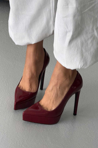 Coax İnce Topuk 13 Cm Cherry Platform