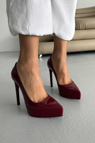Coax İnce Topuk 13 Cm Cherry Platform