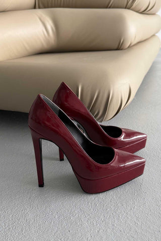 Coax İnce Topuk 13 Cm Cherry Platform