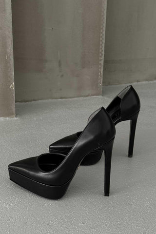 Rex İnce Topuk 13 Cm Siyah Mat Platform