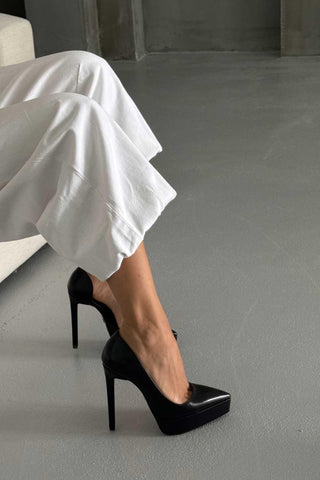 Rex İnce Topuk 13 Cm Siyah Mat Platform
