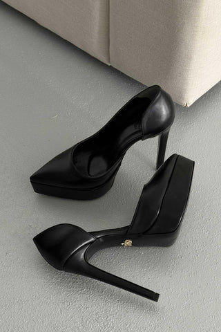 Rex İnce Topuk 13 Cm Siyah Mat Platform