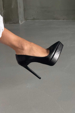 Rex İnce Topuk 13 Cm Siyah Mat Platform