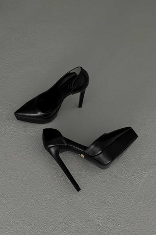 Rex İnce Topuk 13 Cm Siyah Mat Platform
