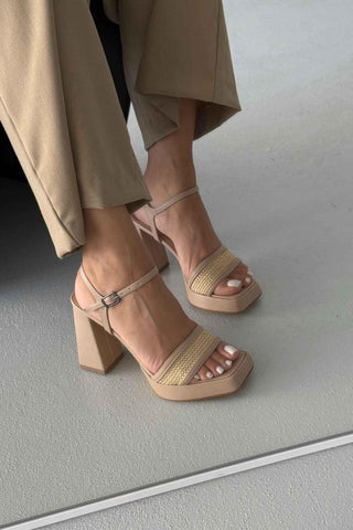 Birch Kalın Topuk 11 Cm Hasır Bej Platform