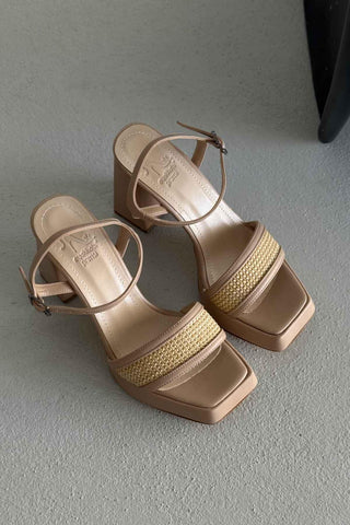 Birch Kalın Topuk 11 Cm Hasır Bej Platform