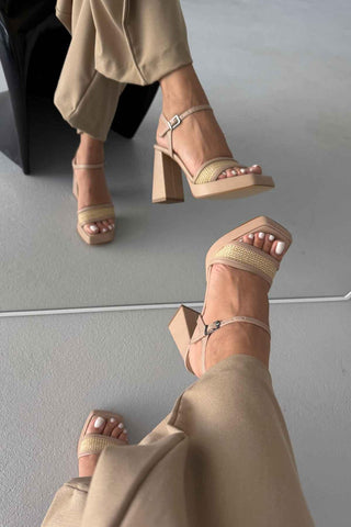 Birch Kalın Topuk 11 Cm Hasır Bej Platform