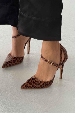 Jayden İnce Topuk 10 Cm Leopar Stiletto