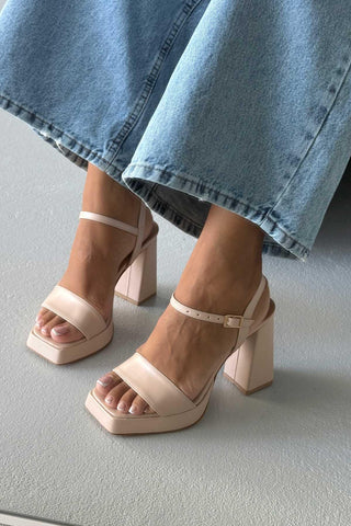 Cora Kalın Topuk 11 Cm Ten Mat Platform