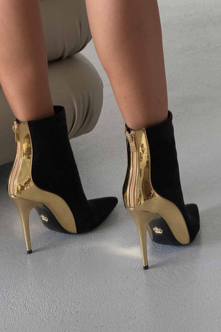 Hayes İnce Topuk 10 Cm Siyah Gold Bot