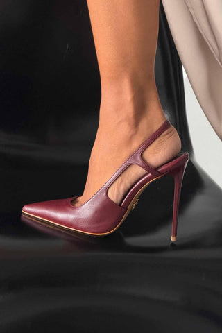 Kindra İnce Topuk 12 Cm Bordo Mat Stiletto