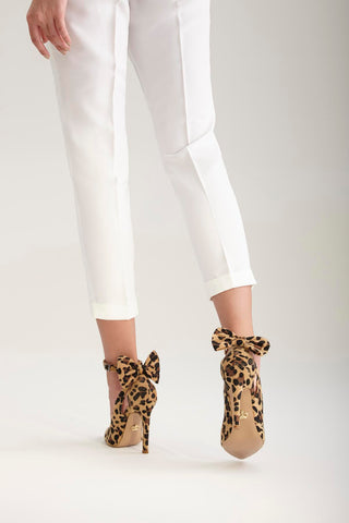 Wizard Papyon Detaylı İnce Topuk 10 Cm Leopar Stiletto