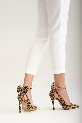 Wizard Papyon Detaylı İnce Topuk 10 Cm Leopar Stiletto