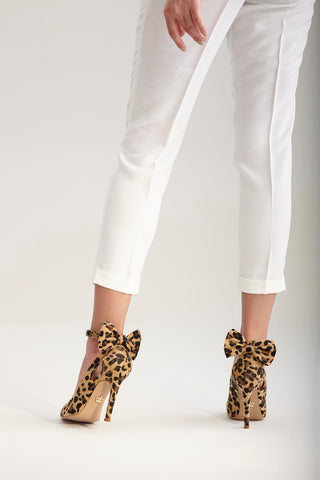 Wizard Papyon Detaylı İnce Topuk 10 Cm Leopar Stiletto