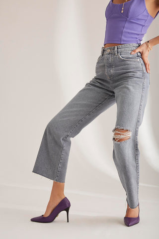 Urbane İnce Topuk 8 Cm Mor Mat Stiletto