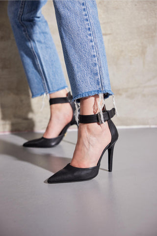 153 02 Walk İnce Topuk 10 Cm Siyah Mat Stiletto