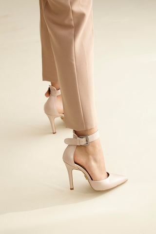 153 02 Walk İnce Topuk 10 Cm Nude Mat Stiletto