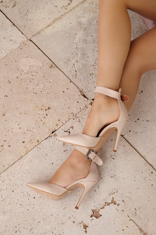 153 02 Walk İnce Topuk 10 Cm Nude Mat Stiletto