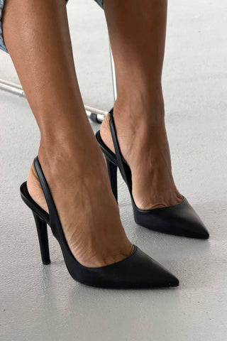Monica İnce Topuk 10 Cm Siyah Mat Stiletto